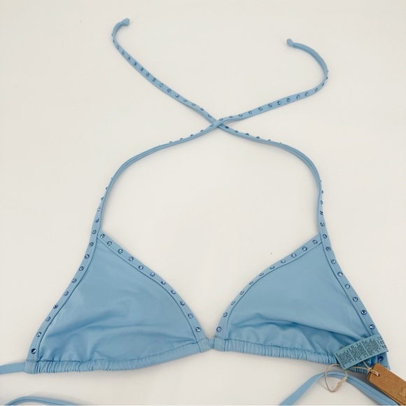 NWT Skims Rhinestone Triangle Bikini Top in Iris Blue Large - Picture 7 of 8